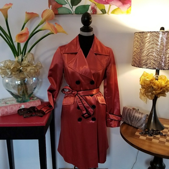 Wilsons Leather Jackets & Blazers - Wilson's Leather Satin Trench Coat